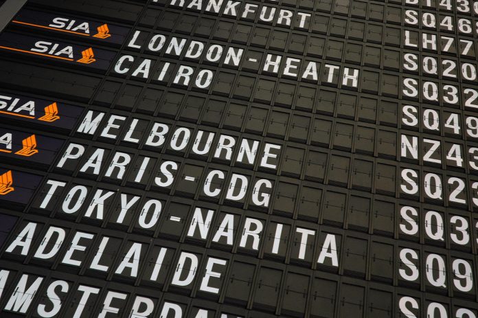 airport departure board. information board. notice board.