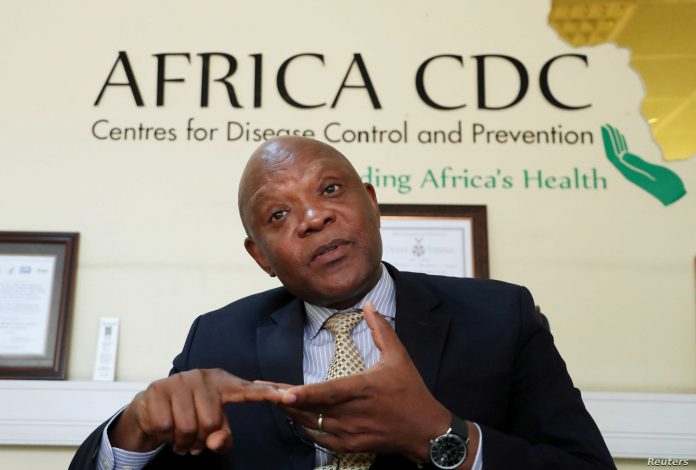 John Nkengasong, Africa's Director of the Centers for Disease Control, speaks during an interview with Reuters at the African Union Headquarters in Addis Ababa