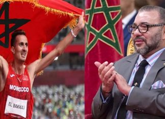 Tétouan: le roi Mohammed VI reçoit le champion olympique Soufiane El Bakkali