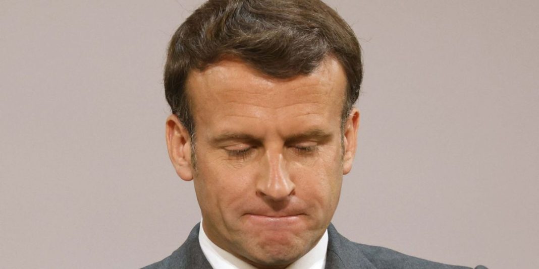 Macron sad