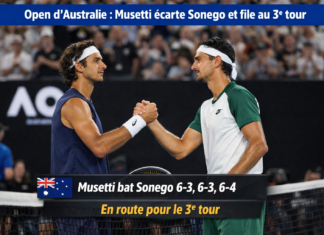 Open d’Australie : Musetti écarte Sonego et file au 3ᵉ tour