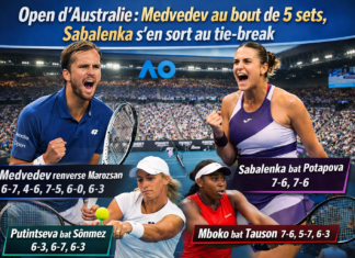 Open d’Australie : Medvedev au bout de 5 sets, Sabalenka s’en sort au tie-break