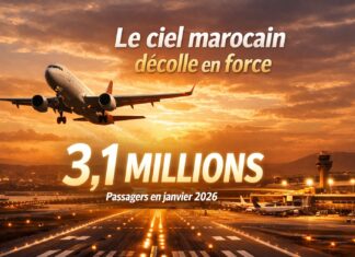 Transport aérien : plus de 3,1 millions de passagers en janvier 2026