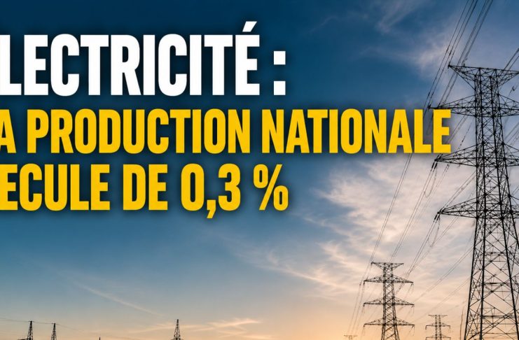 Énergie électrique : la production nationale recule de 0,3% à fin avril 2026